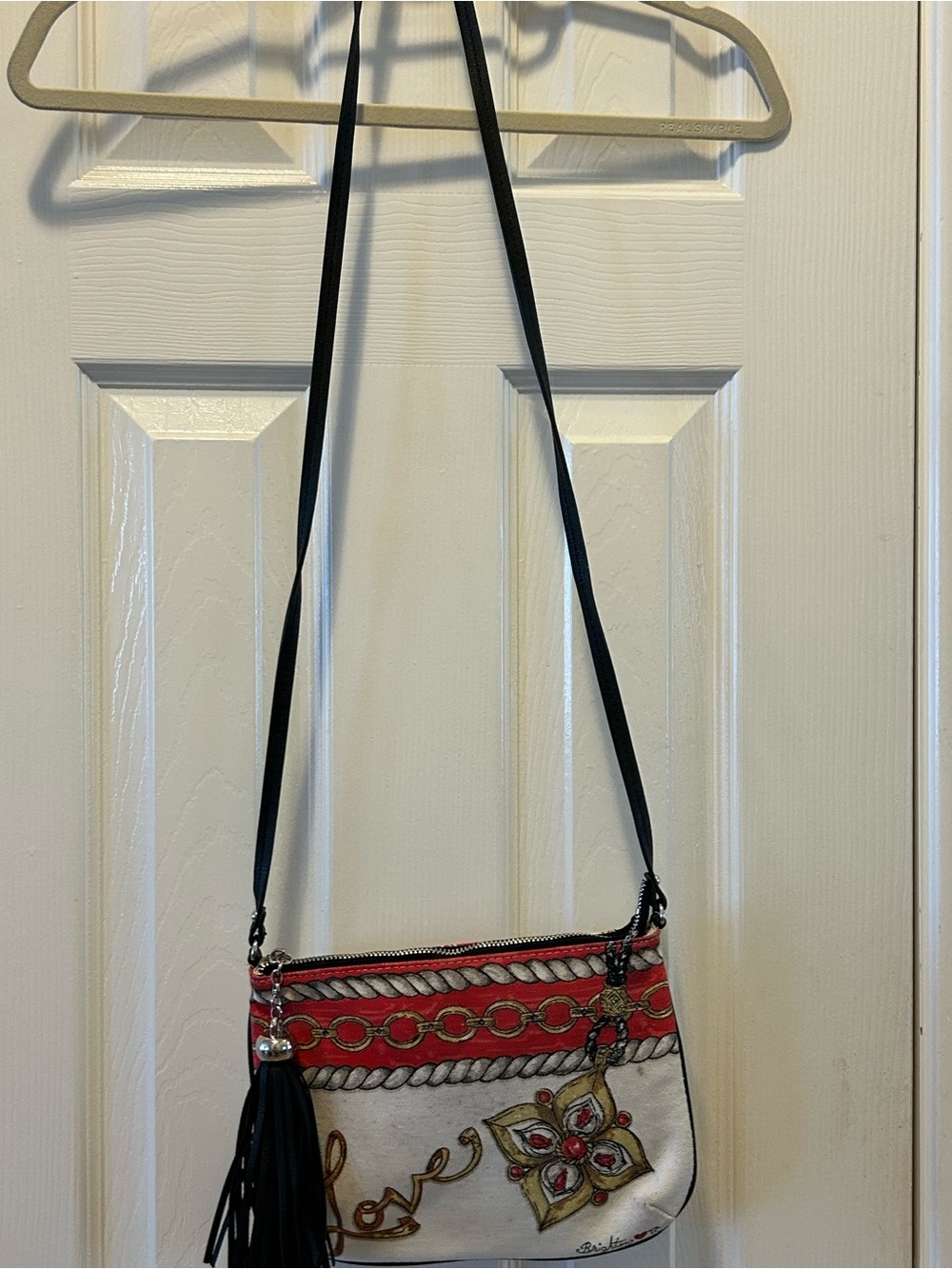 Brighton Red and Black Crossbody Bag with Tassel